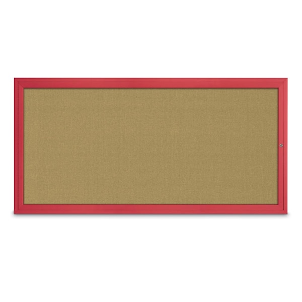 United Visual Products Slim Enclosed Corkboard, 24"x36", Black Alum Frame/Cloud UVEB2436-BLACK-CLOUD - main